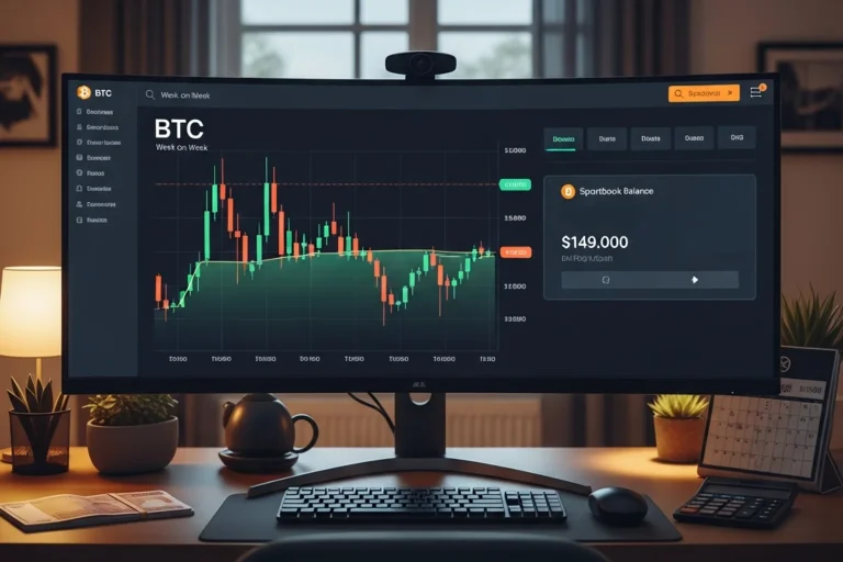 Bitcoin volatility sportsbook bankroll BTC balance chart UK punter