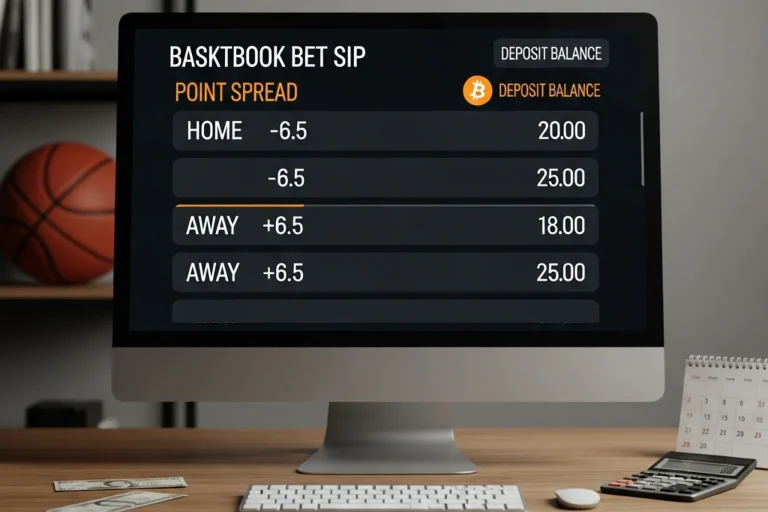 NBA point spread betting with Bitcoin sportsbook line on a UK punter screen